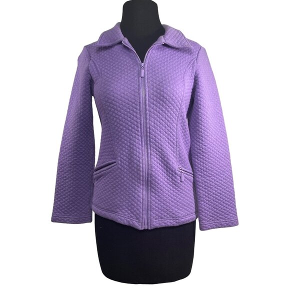 Itsu Jackets & Blazers - Itsu Size Small Quilted Zip-Up Jacket Purple Cotton Blend Lightweight  Pre-Owned
